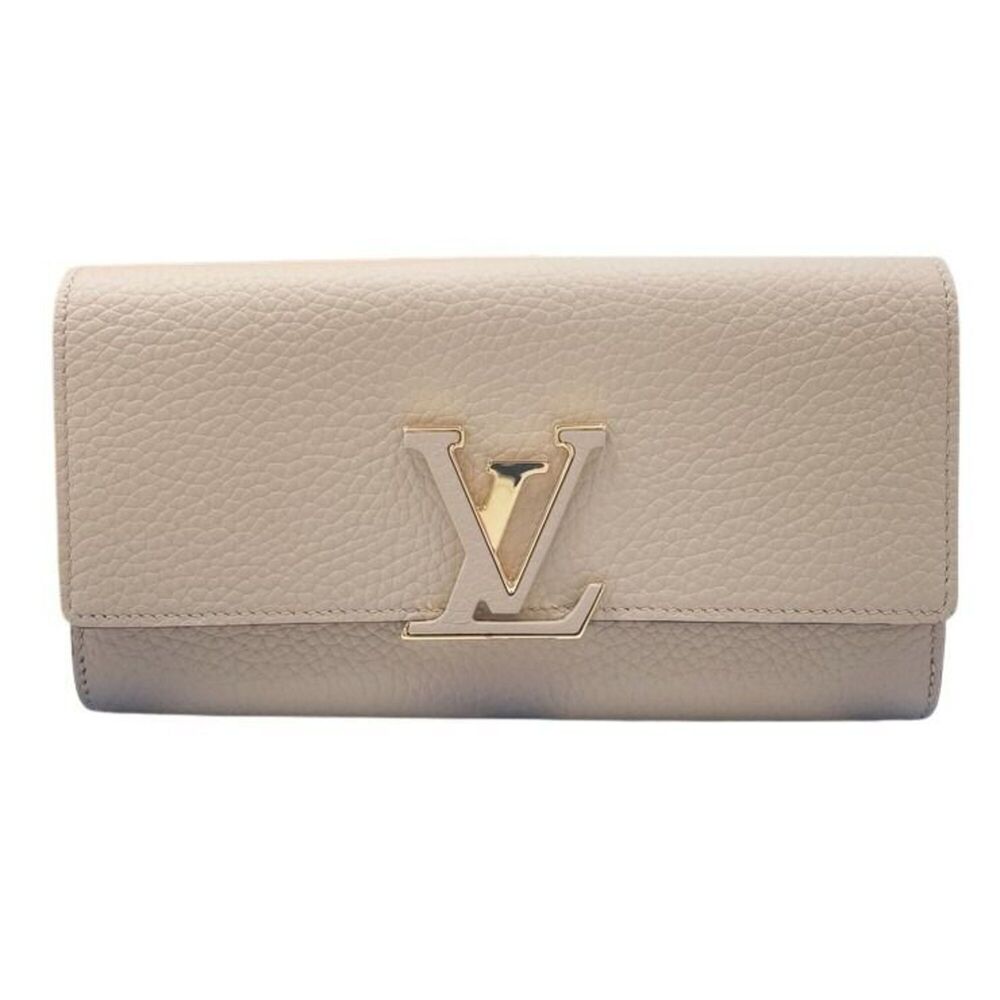 LOUIS VUITTON Louis Vuitton Long Wallet Portefeuille Capucines M61249 Galet T...